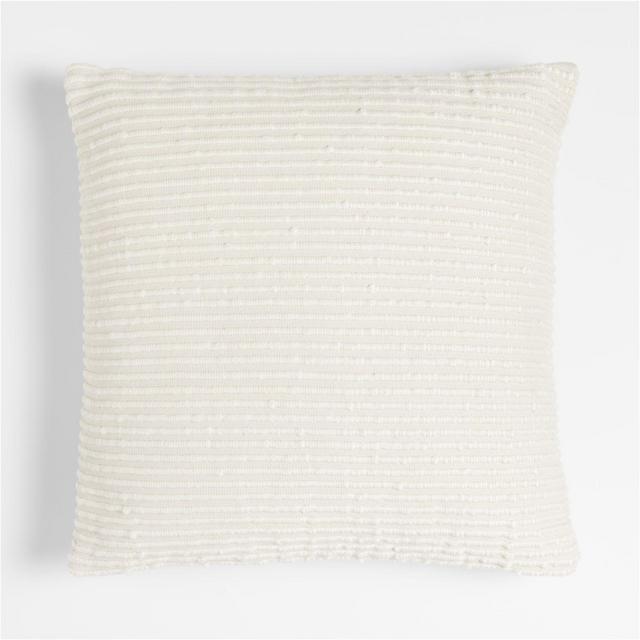 Chords 23"x23" Mudcloth Cream Outdoor Pillow by Leanne Ford