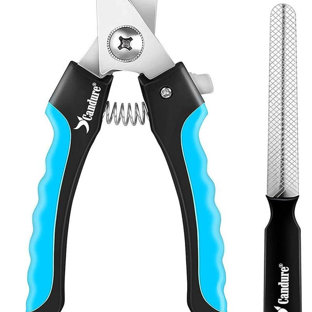 Candure Dog Nail Clippers and Trimmer with Safety Guard to Avoid Over-Cutting Toe Nails Professional Grooming Pet Nail Clipper with Nail File for Small Medium-Large Breeds