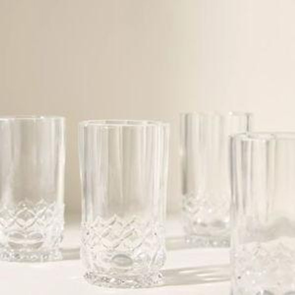 Savannah Glass Tumblers, Set of 4 in Clear
