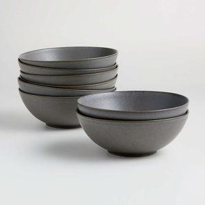 Craft Charcoal Grey Stoneware Bowls, Set of 8