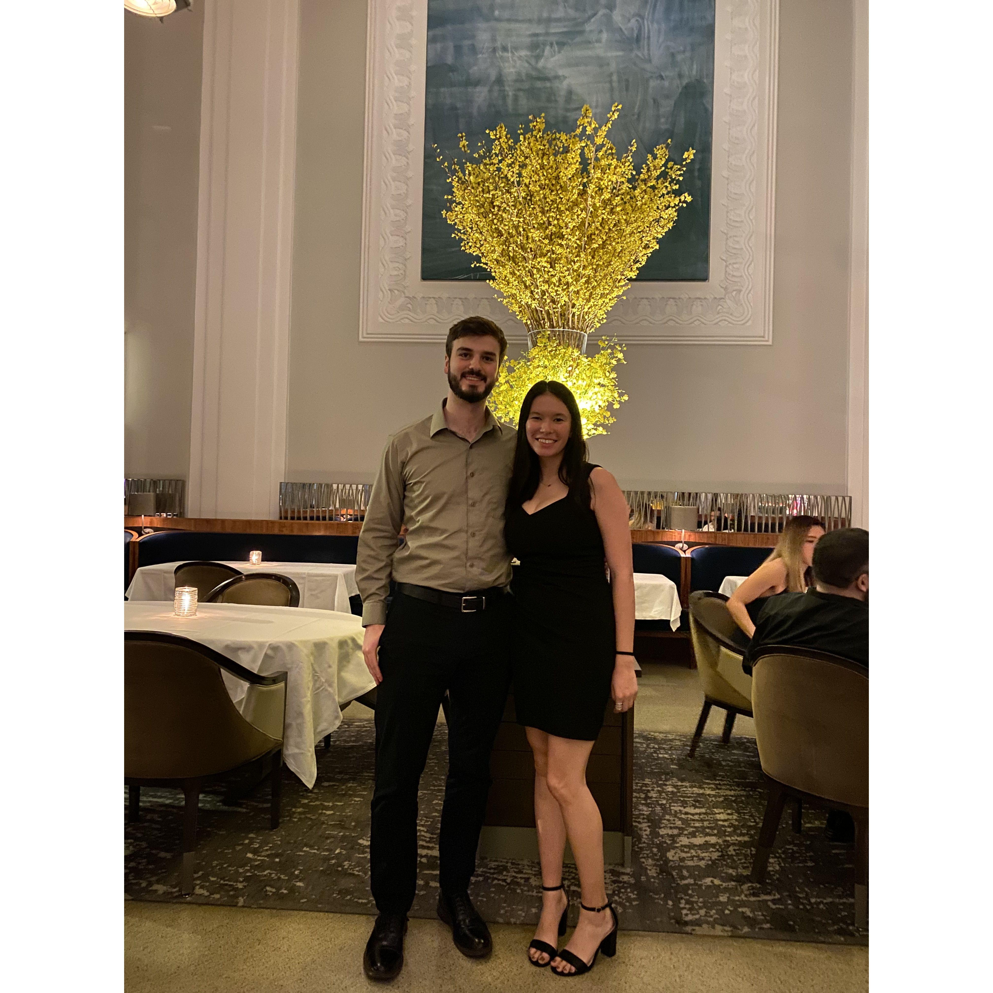 This is when we went to Eleven Madison Park in NYC! It's a 3 Michelin star, all vegan restaurant. It was THE best food we have ever had!