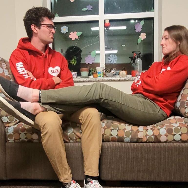 We stole Abi’s matching hoodies for this