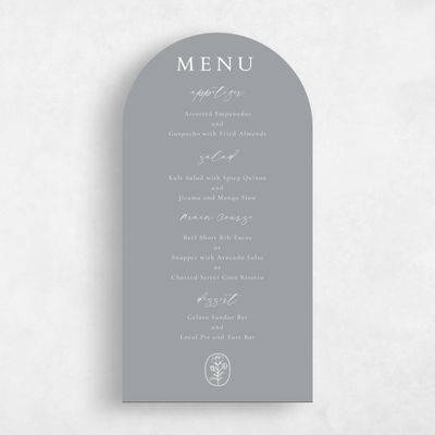 Grey Arch Wedding Menu - Sintra