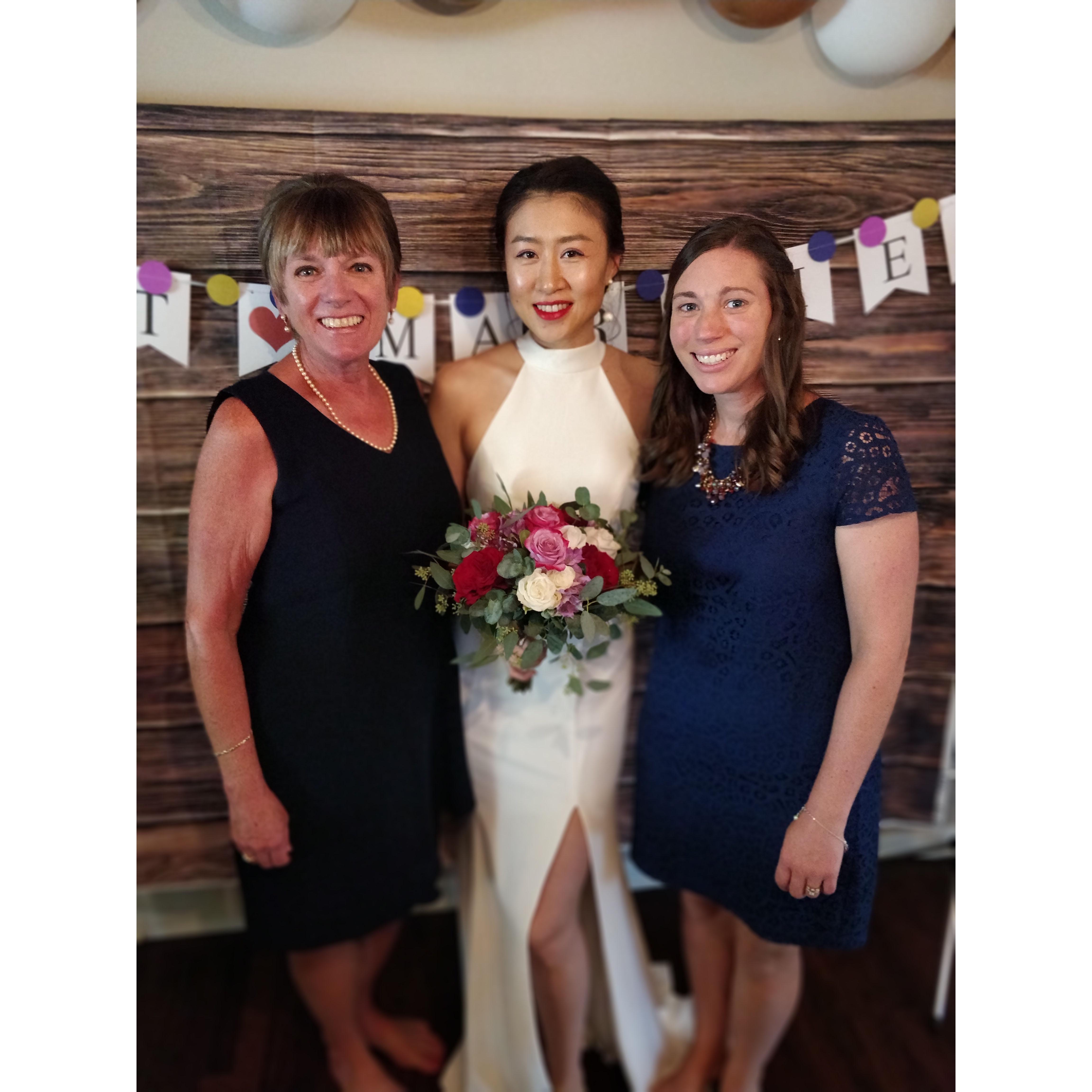 09/04/2020 Wedding Day in Westlake, OH - Zoie with her soon-to-be new mother & sister-in-law
