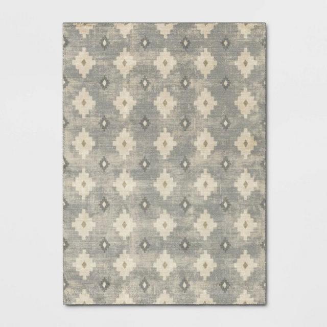 5'x7' Furman Diamond Area Rug Blue - Threshold™
