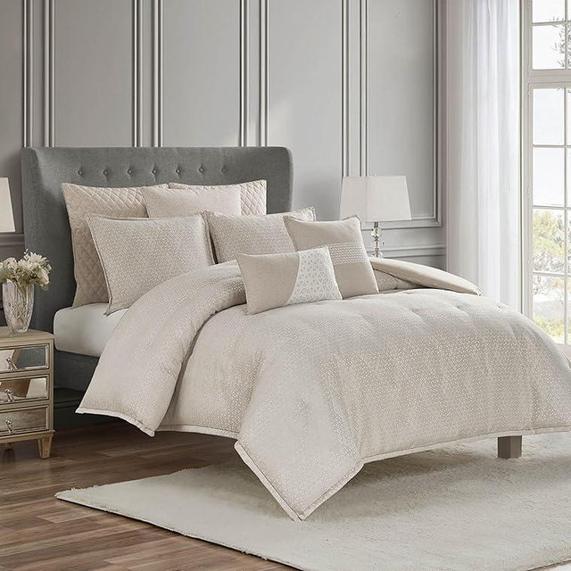 Waterford Lauryn Almond 3 Piece Queen Comforter Set