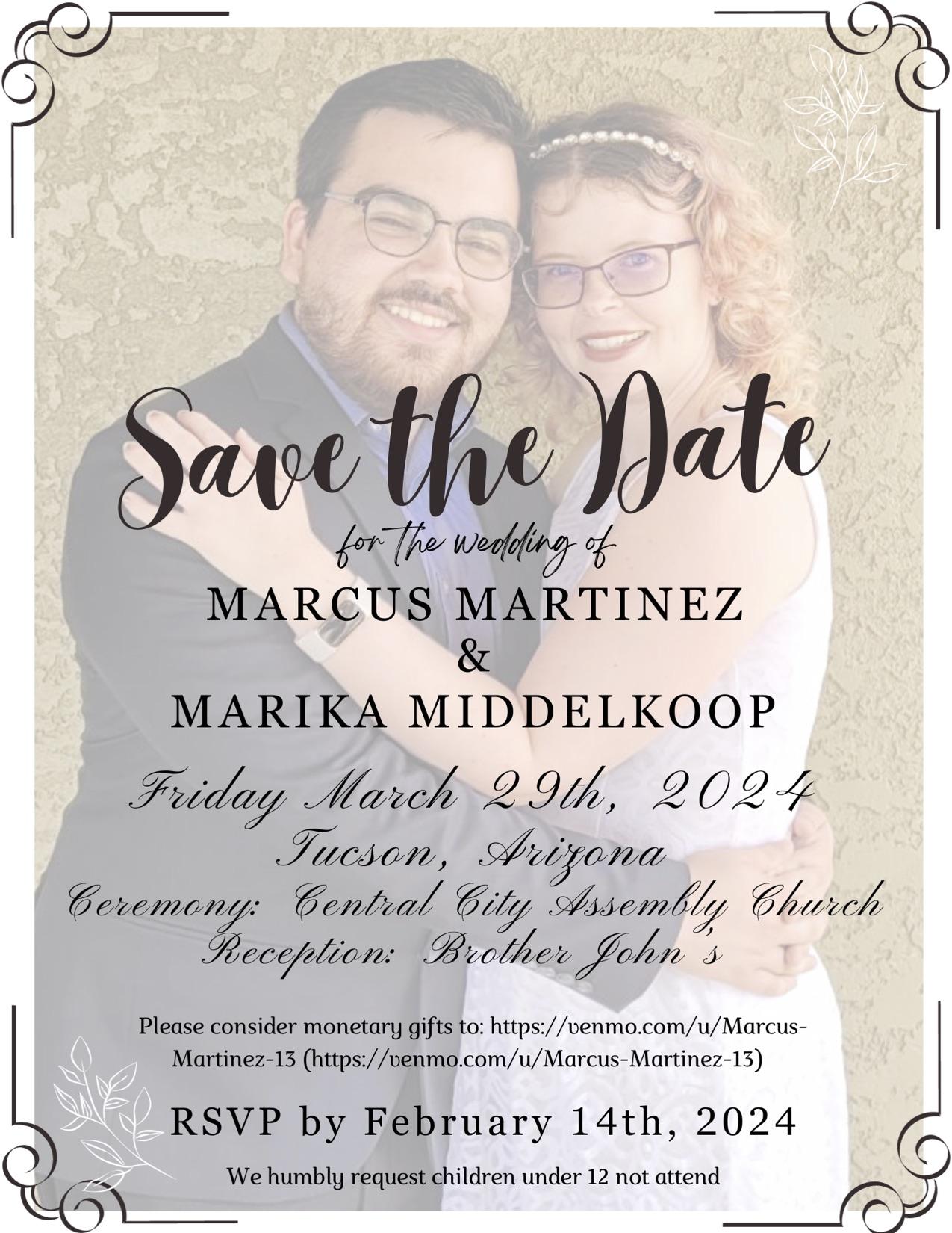 The Wedding Website of Marcus Martinez and Marika Middelkoop