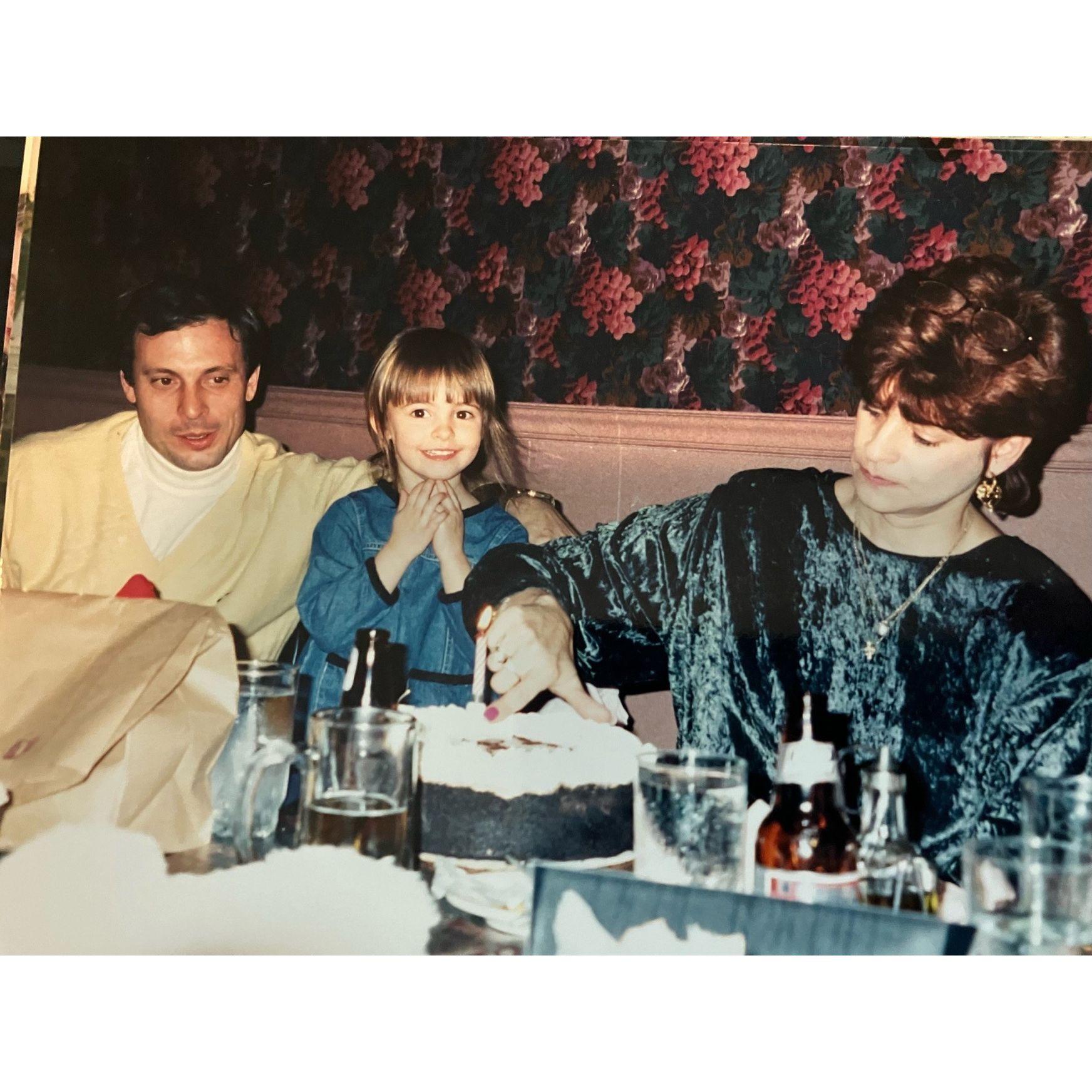 Baby Megan with her Mom & Dad