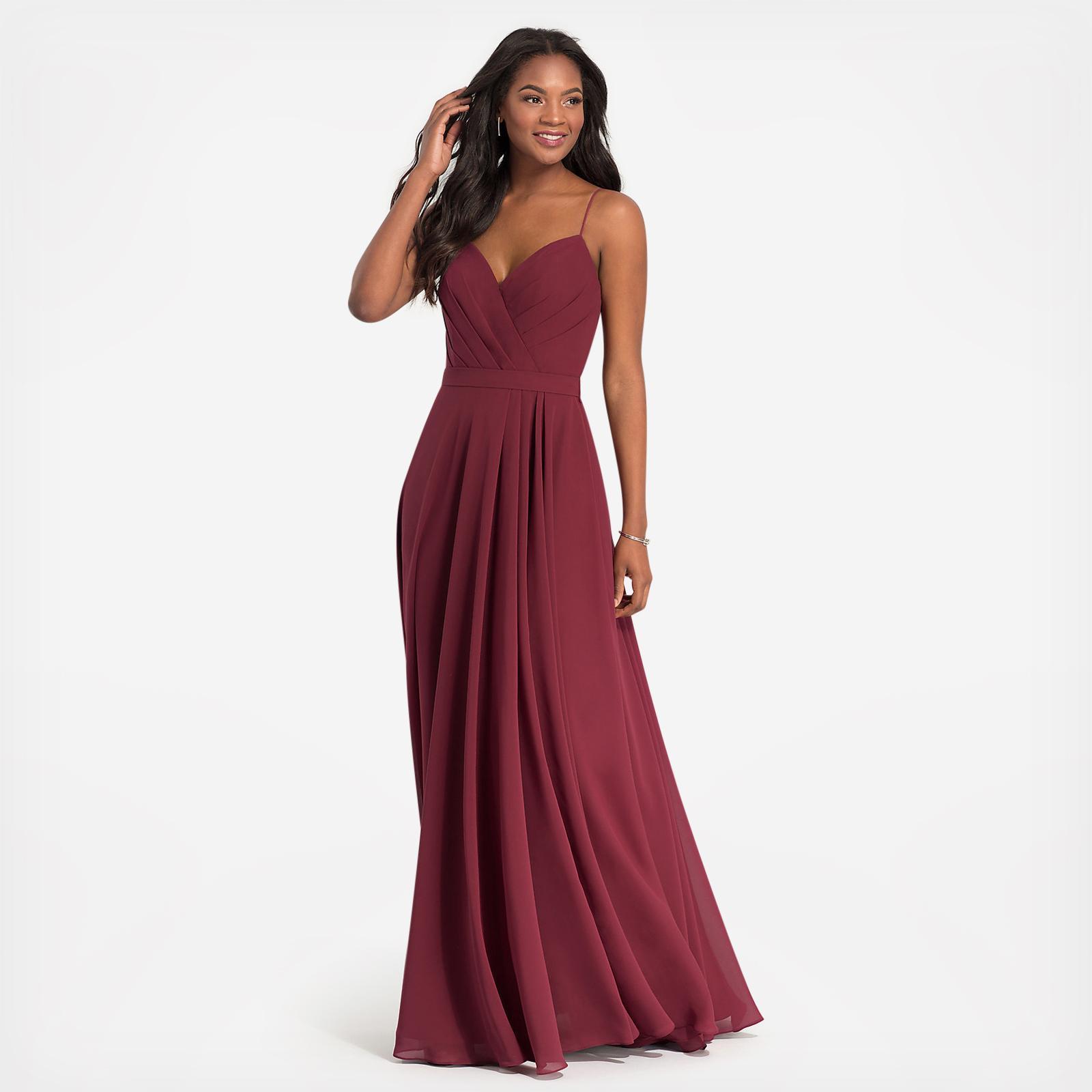 sweetheart chiffon kleinfeld long bridesmaid dress