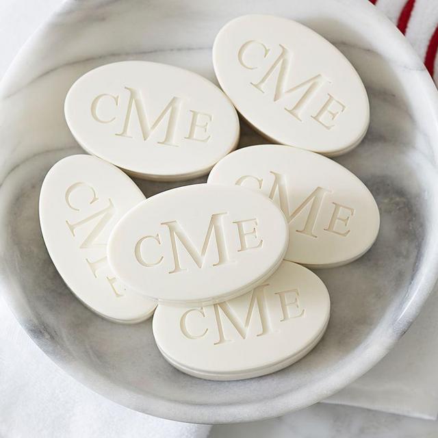 Monogrammed Soaps, Set of 6, Paperwhite Scent
