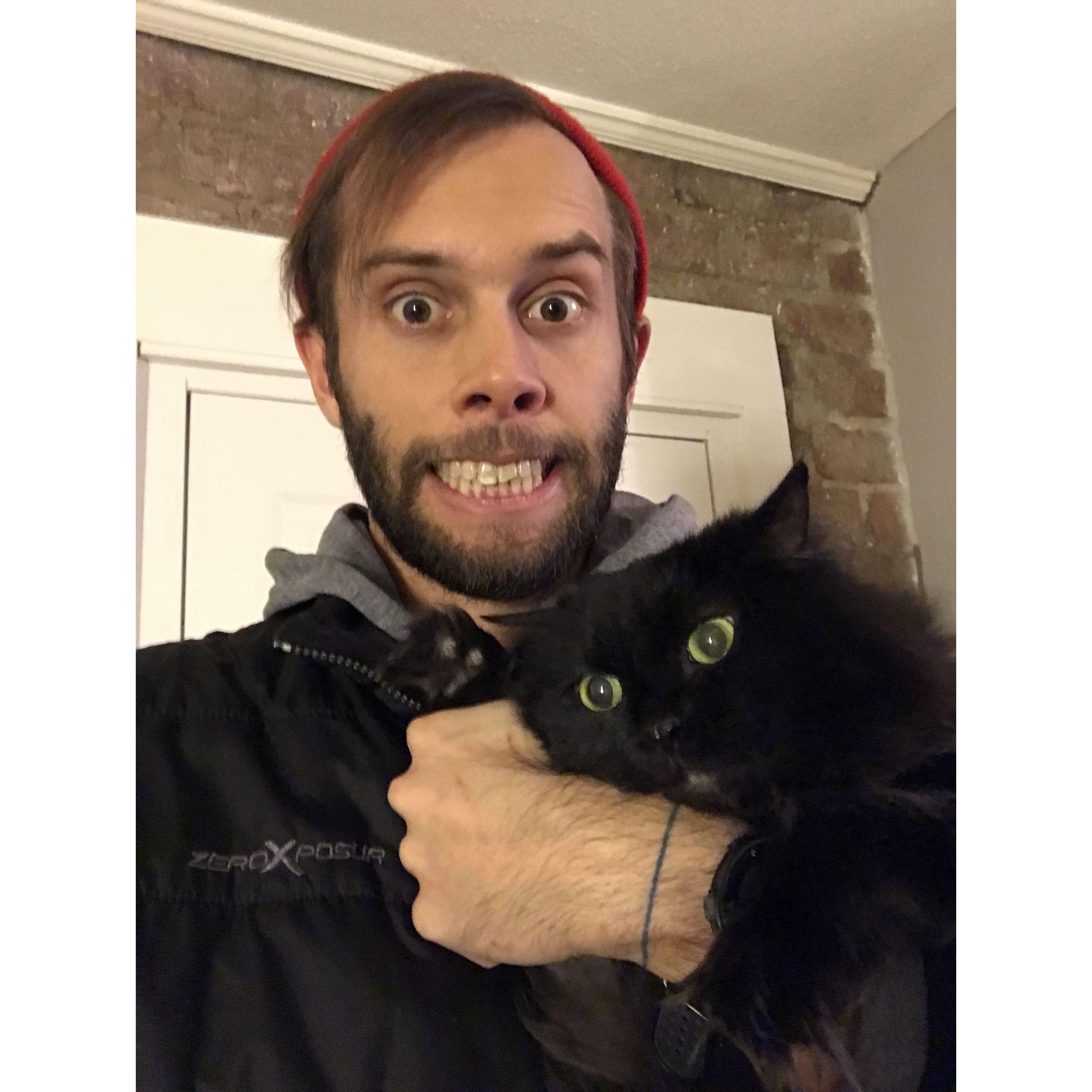 Tim's favorite photo of him and Bug (RIP), 2017