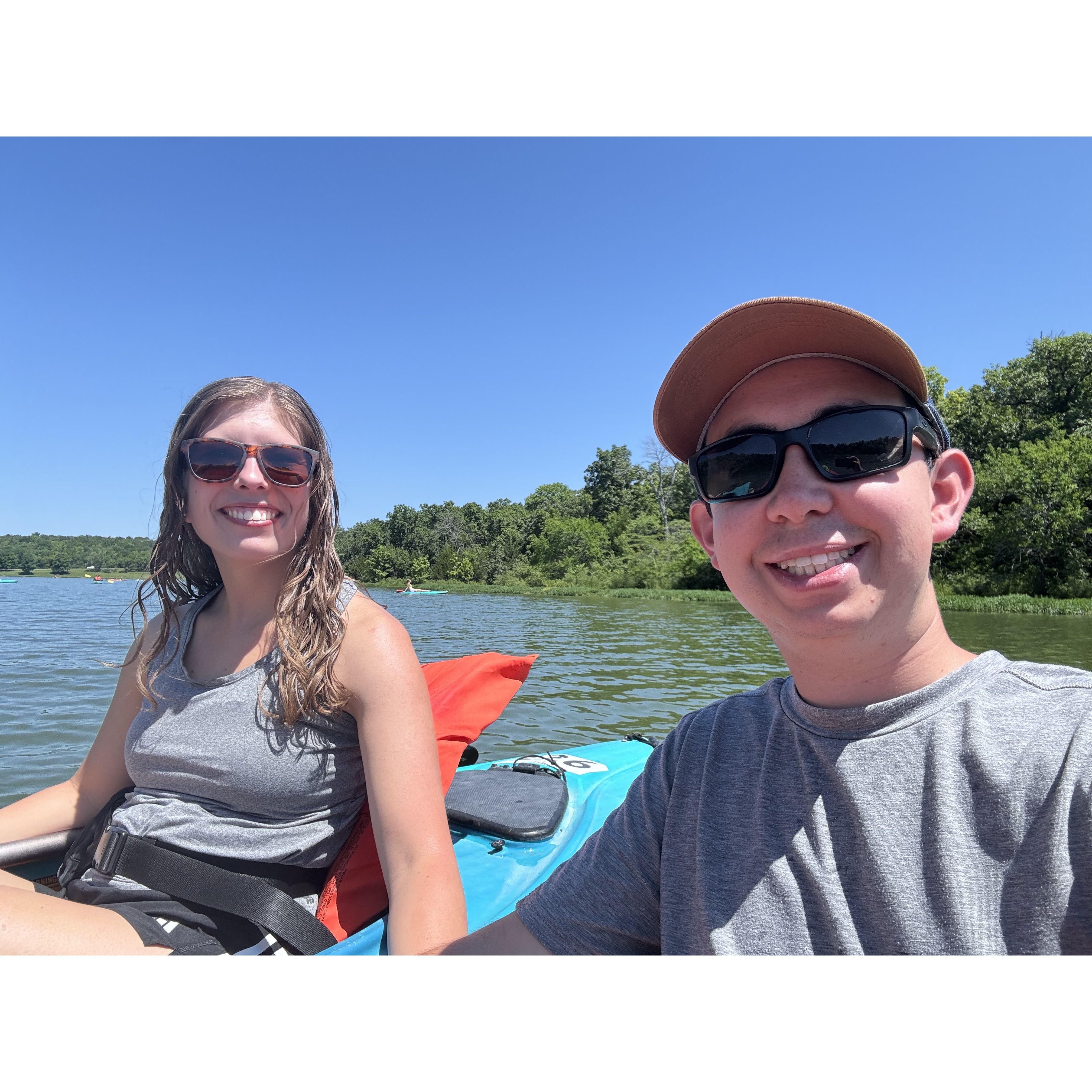Kayak date at Shawnee Mission Park