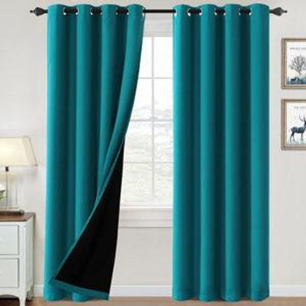 Blackout Curtains 52x84 inch, Turquoise Blue, 2-pack