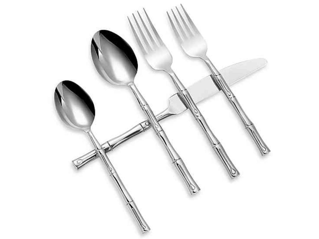 Hampton Forge Signature Bamboo Mirror 20-Piece Flatware Set
