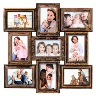 HELLO LAURA 9 Opening Decorative Wall Hanging Collage Puzzle Picture Photo Frame