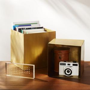 2-Piece Large Solid Brass Studio Storage Box Set