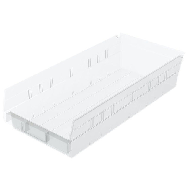 AKRO-MILS 30158 Plastic Nesting Shelf Bin Box- 18-inch x 8-inch x 4-inch Clear C