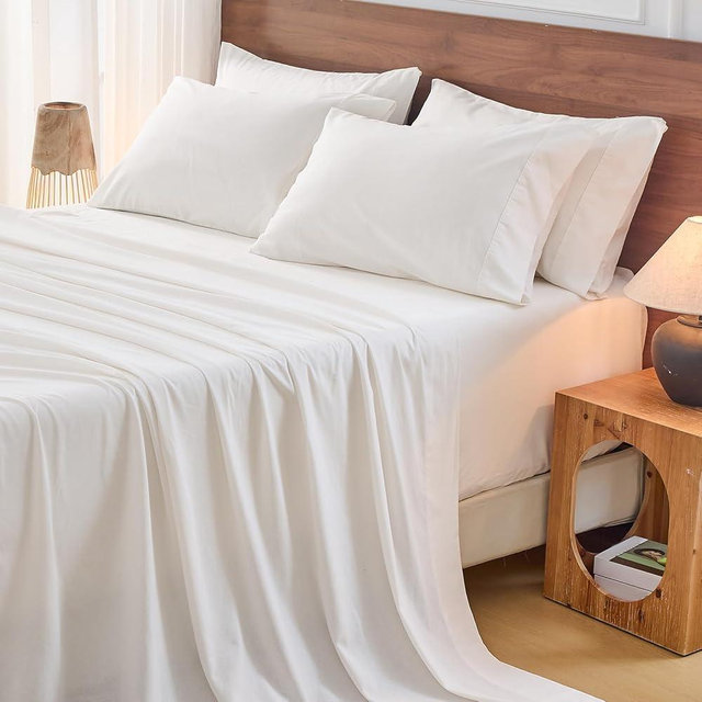 Bedlifes 100% French Flax Linen Sheets Set Queen Size - 6 Piece Extra Deep Pocket 18-24",Soft Breathable Queen Bed Sheets with Temperature Regulating & Moisture-Wicking(White
