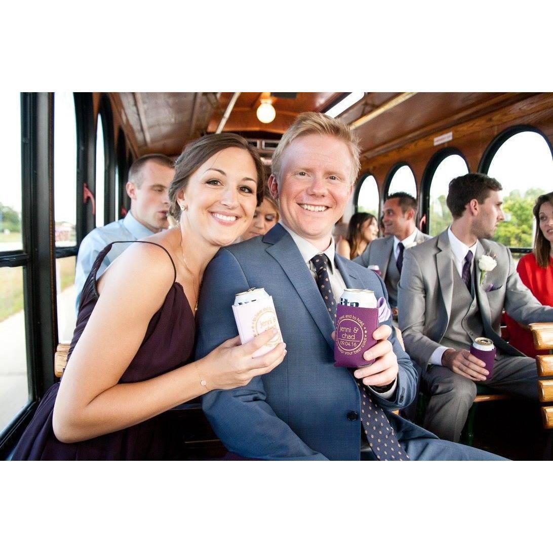 Having a ball at Jenni and Chad's wedding