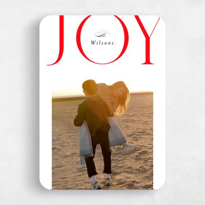 Red Rounded Holiday Card - Festive Portrait