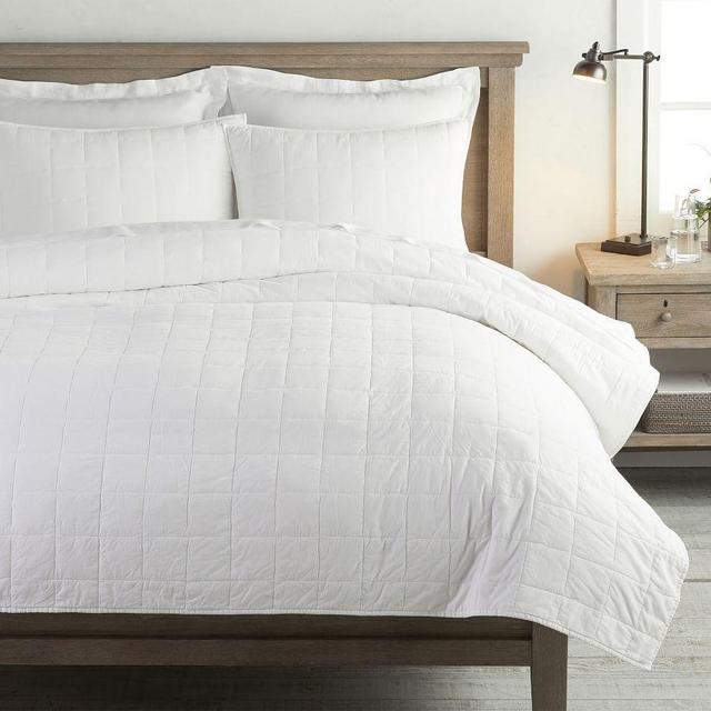White Davenport Cotton Quilt, Full/Queen