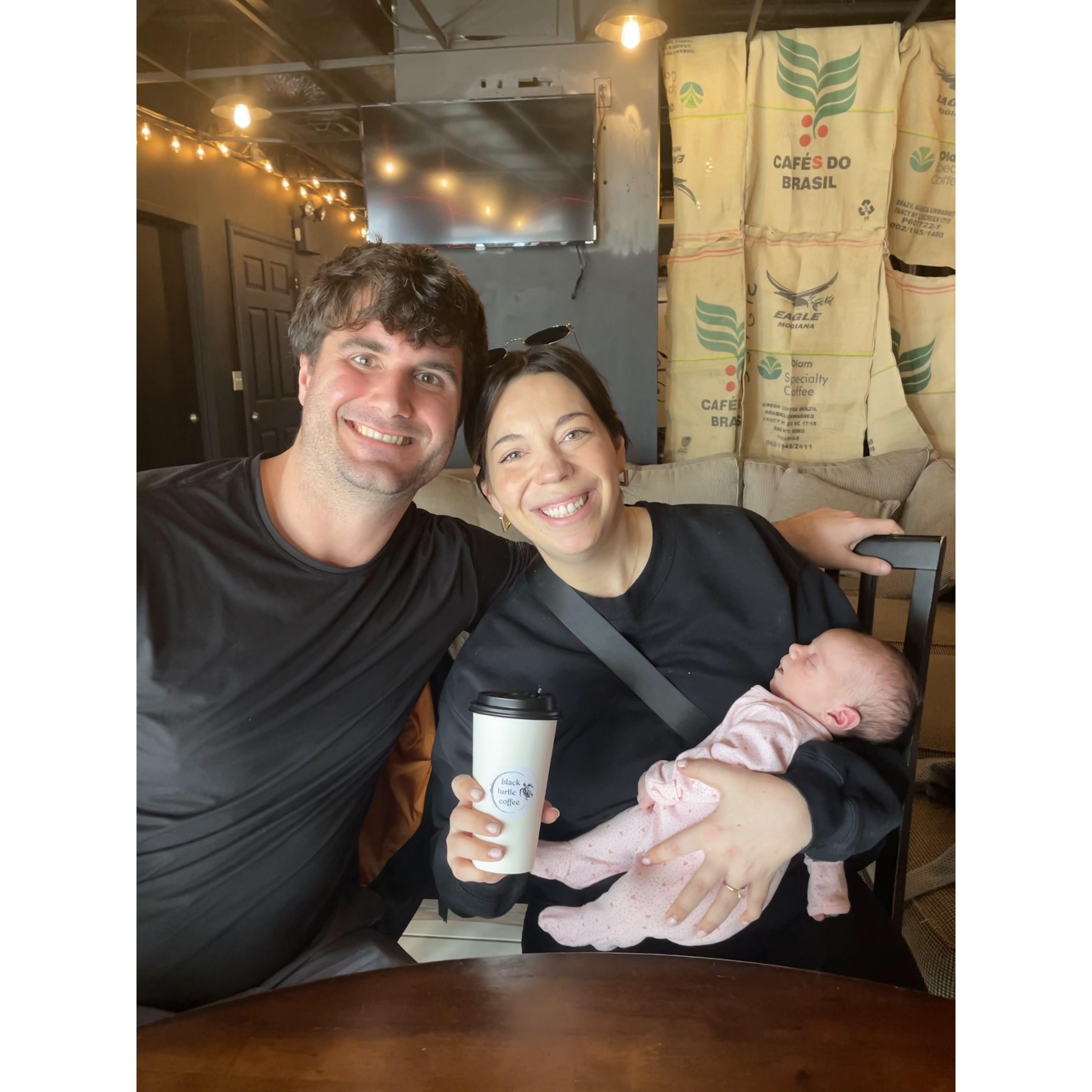 We took Rosie on her first public outing to a coffee shop in Brigantine!