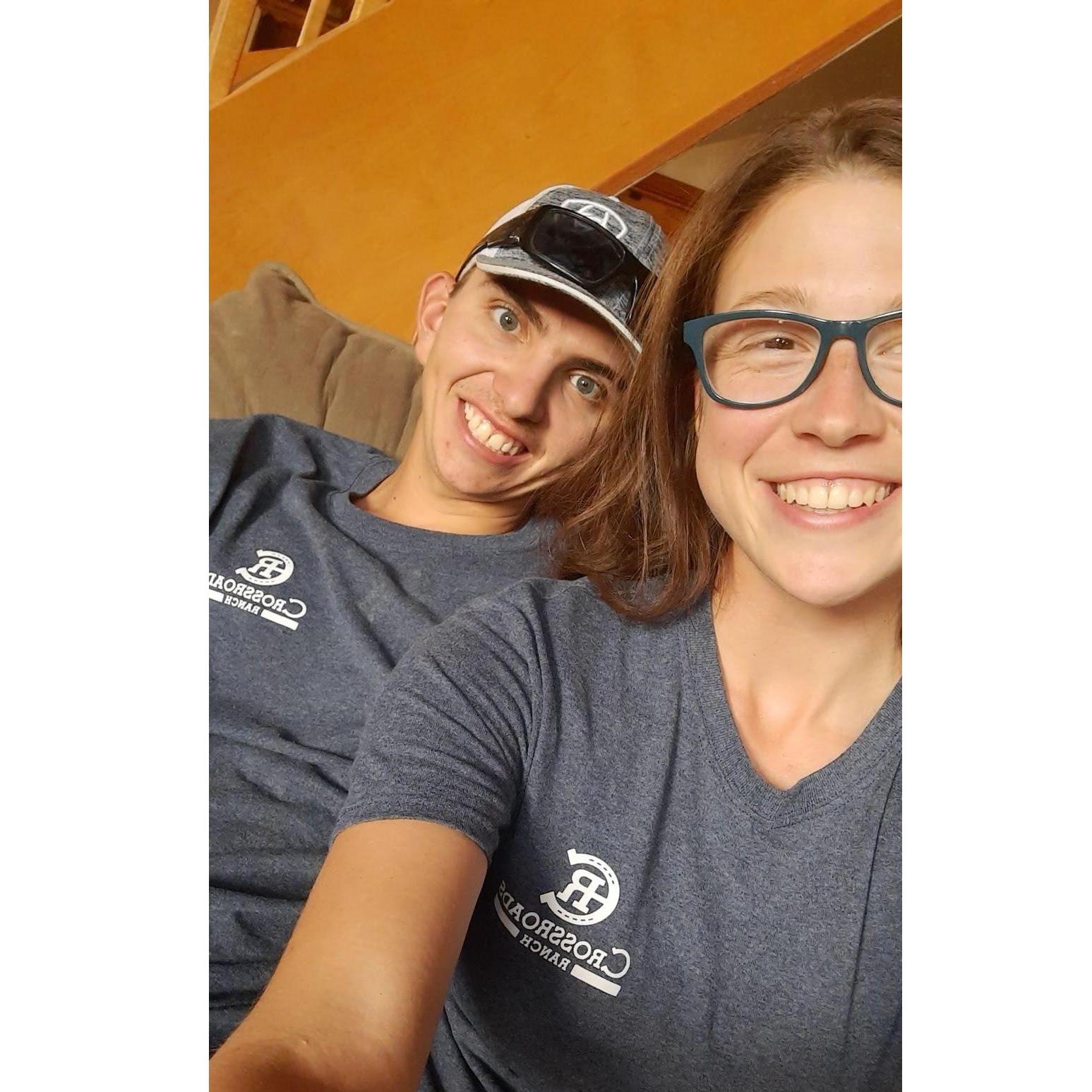 Representing Crossroads Ranch while visiting Justin's parents in Idaho