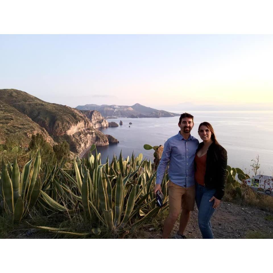 She said yes! Our engagement location on the island of Lipari