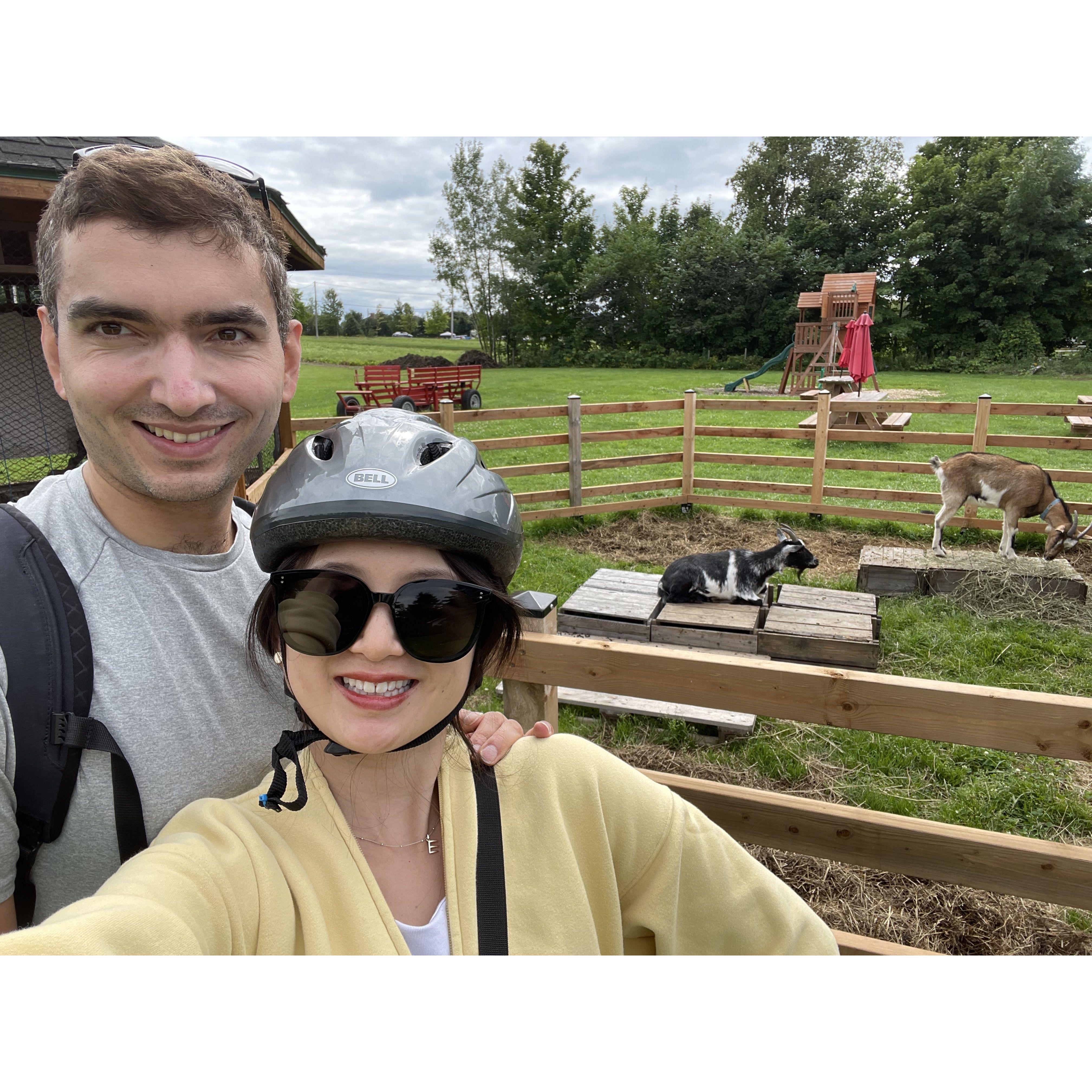 Biking on Île d'Orléans.