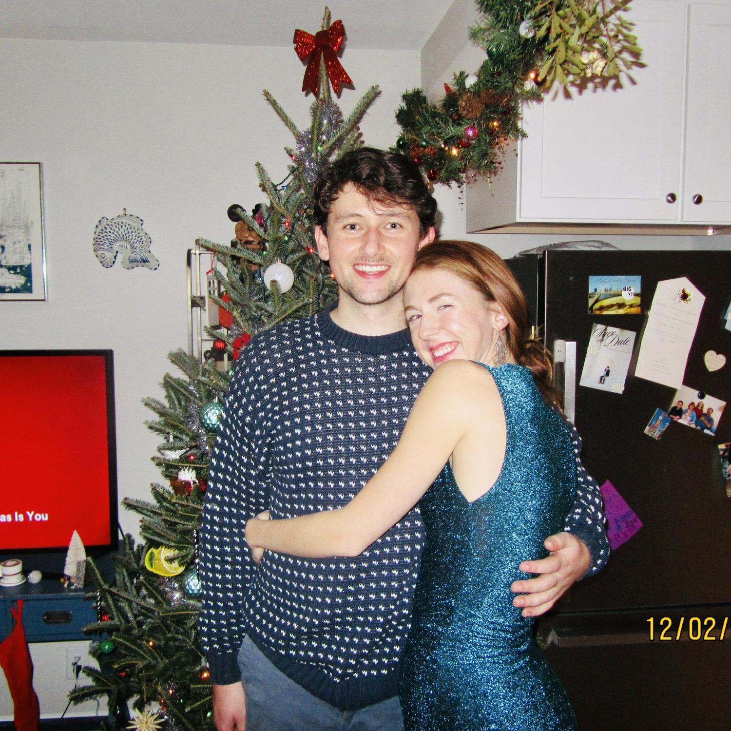 Our very first picture together - I was hosting a Christmas party with my roommates (now bridesmaids!) and loved watching Luke get to know my friends!