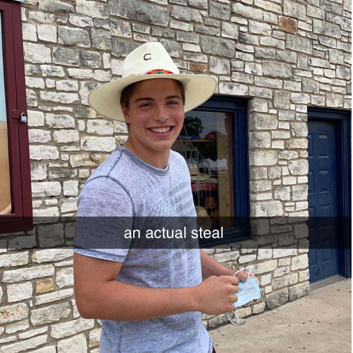 While out with friends, we found this hat for 00.00 when it should've been 80.00. The Allen's store worker let Ben take it for free. This adventure was the start of it all!