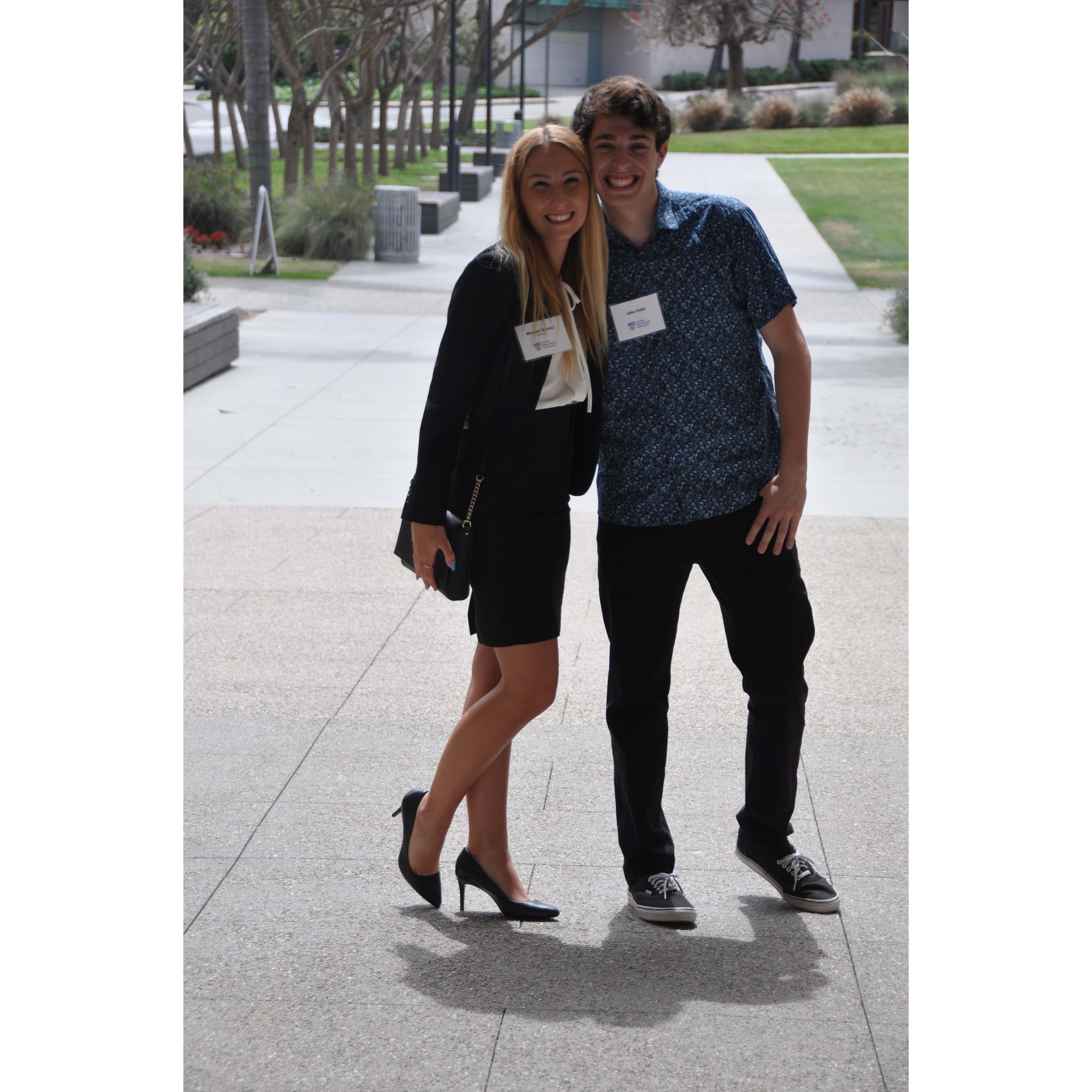 Jake cheering Morgan on at her Beta Gamma Sigma Honor's Society Induction