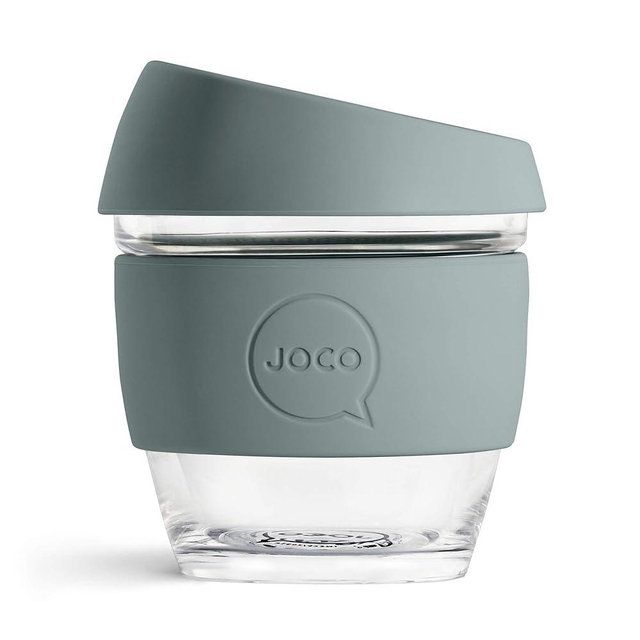 JOCO Cup 8oz - Eco-innovative Borosilicate Glass Reusable Classic Cup - (BlueStone)