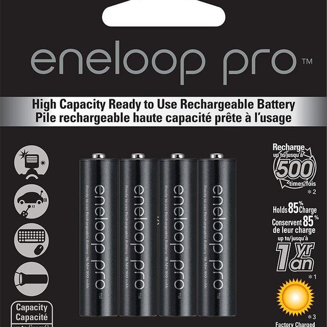 Panasonic BK-4HCCA8BA eneloop pro AAA High Capacity Ni-MH Pre-Charged Rechargeable Batteries, 8 Pack