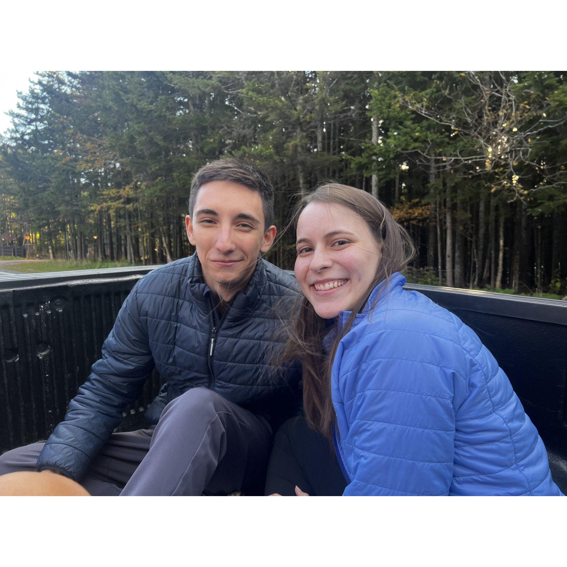 Frans first time in a truckbed