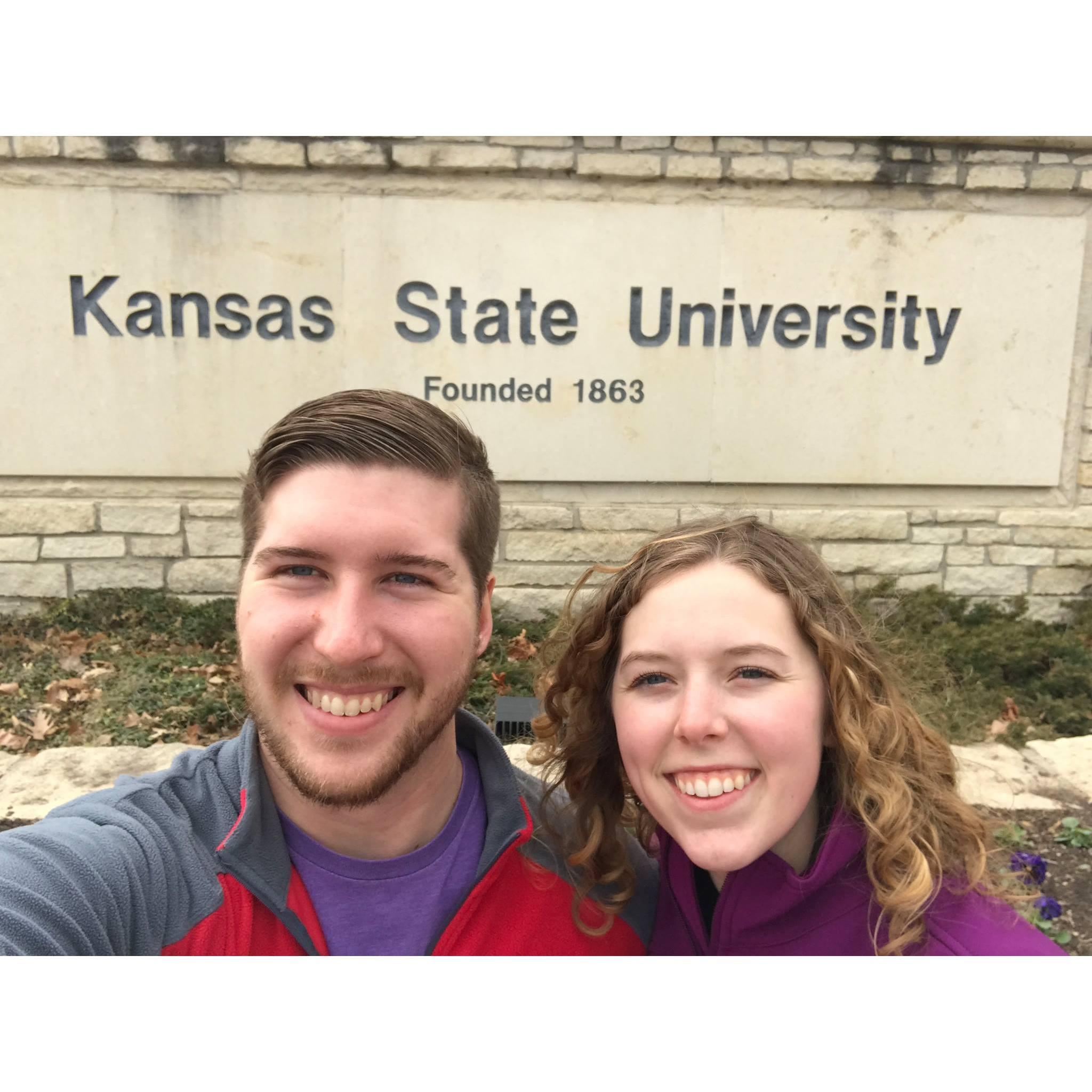 Chase took Lindsey to his alma mater during spring break of 2nd year grad school.