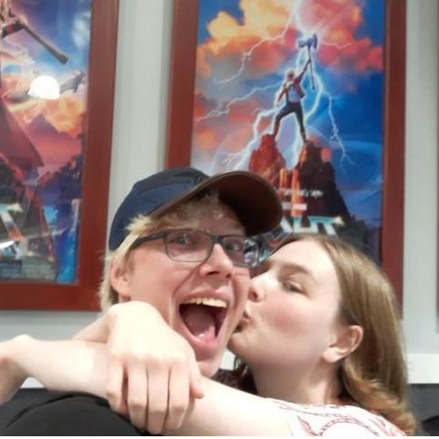 Us at the Niles movie theater; our 5th time seeing Thor Love & Thunder in Theaters