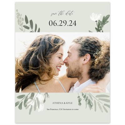 Lightest Green Wedding Digital Save the Date - Oaklyn Photo
