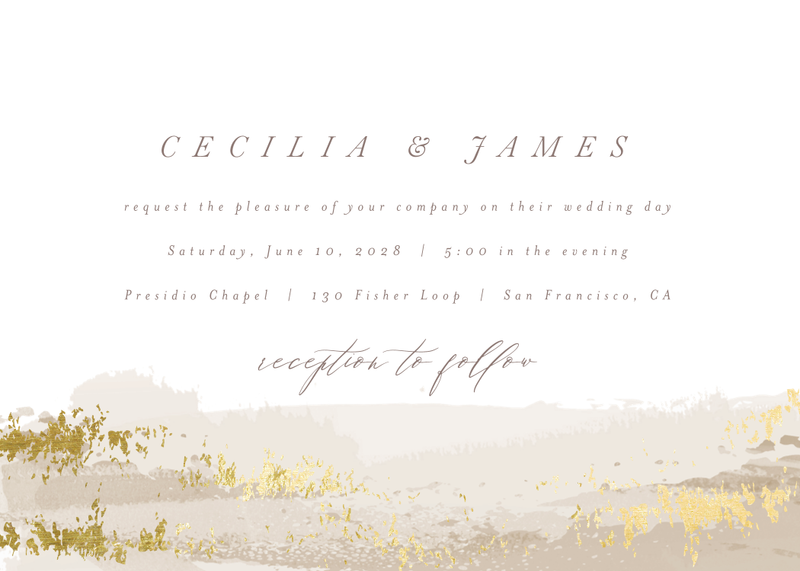 Ione Landscape Foil | Taupe | Zola Wedding Invitations