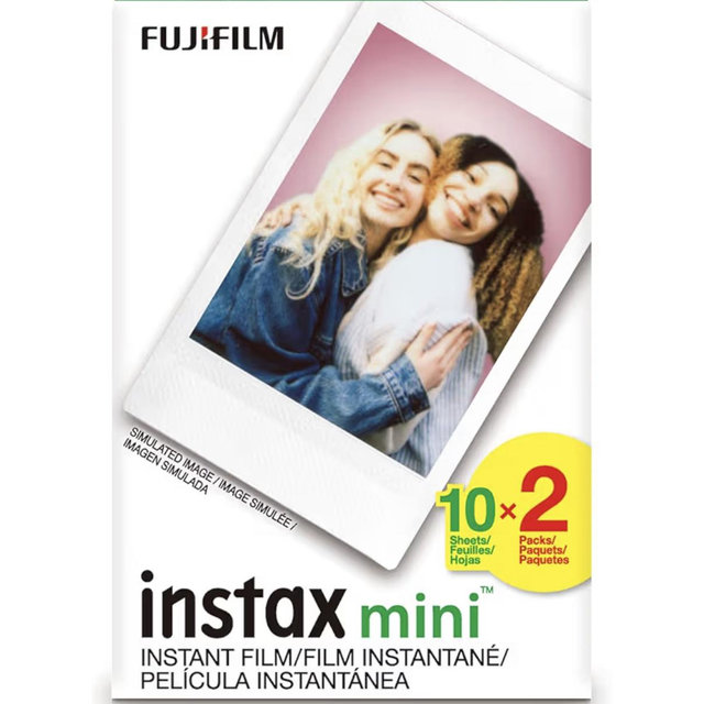 FUJIFILM Instax Mini Instant Film Twin Pack (White), 20 Photos