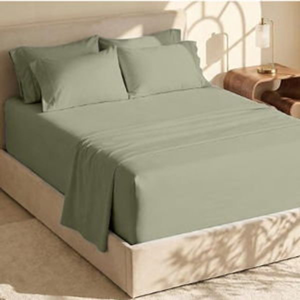 Hearth & Harbor Extra Deep Pocket Queen Sheets Sets - 6 Piece Queen Size - Sage