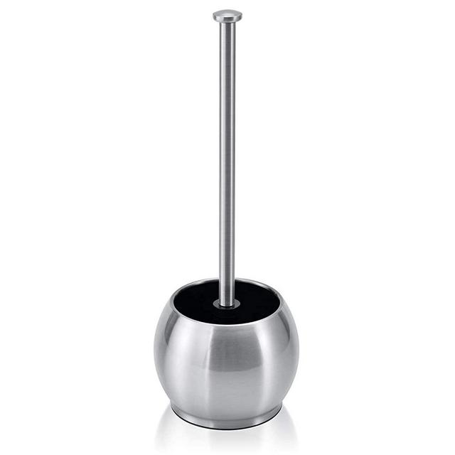 ToiletTree Products Modern Deluxe Freestanding Stainless Steel Toilet Plunger (Stainless Steel, Toilet Plunger 6.5” x 6.5” x 18.5”)