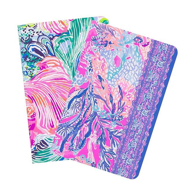 Lilly Pulitzer Women's Pocket Notebook Set of 2 Wellness, Fitness, Beach Please
