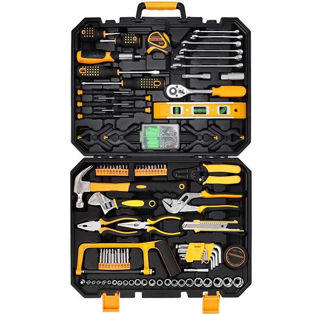 COMOWARE 168 Piece Tool Set- General Household Hand Tool Kit, Socket Wrench Auto Repair Tool Combination Package Mixed Tool Set with Plastic Toolbox Storage Case, Rv tool set