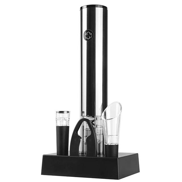 Electric wine opener,Onetouch Automatic Wine Opener Holiday Gift SetwithchargerbaseaVcuum stopper,Aluminum foil paper cutter and wine pourerWhich is a portable and durable gifts for wine lovers.ZTongr