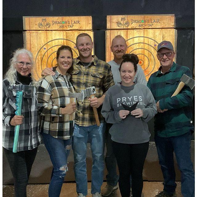 Axe throwing for Garrett's 35th birthday!
