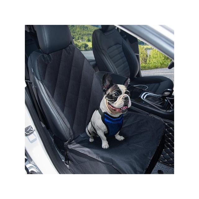 Costway Waterproof Pet Front Seat Cover For Cars Nonslip Rubber Backing w/ Anchor Black