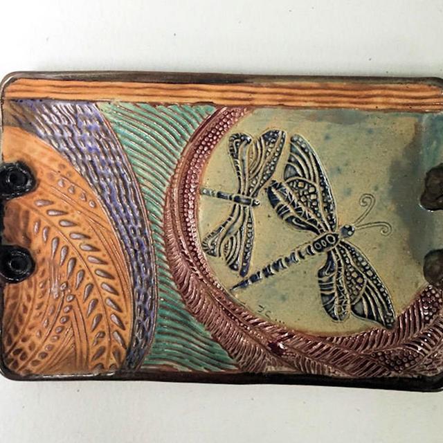 Dragonfly Platter Hand Made Pottery