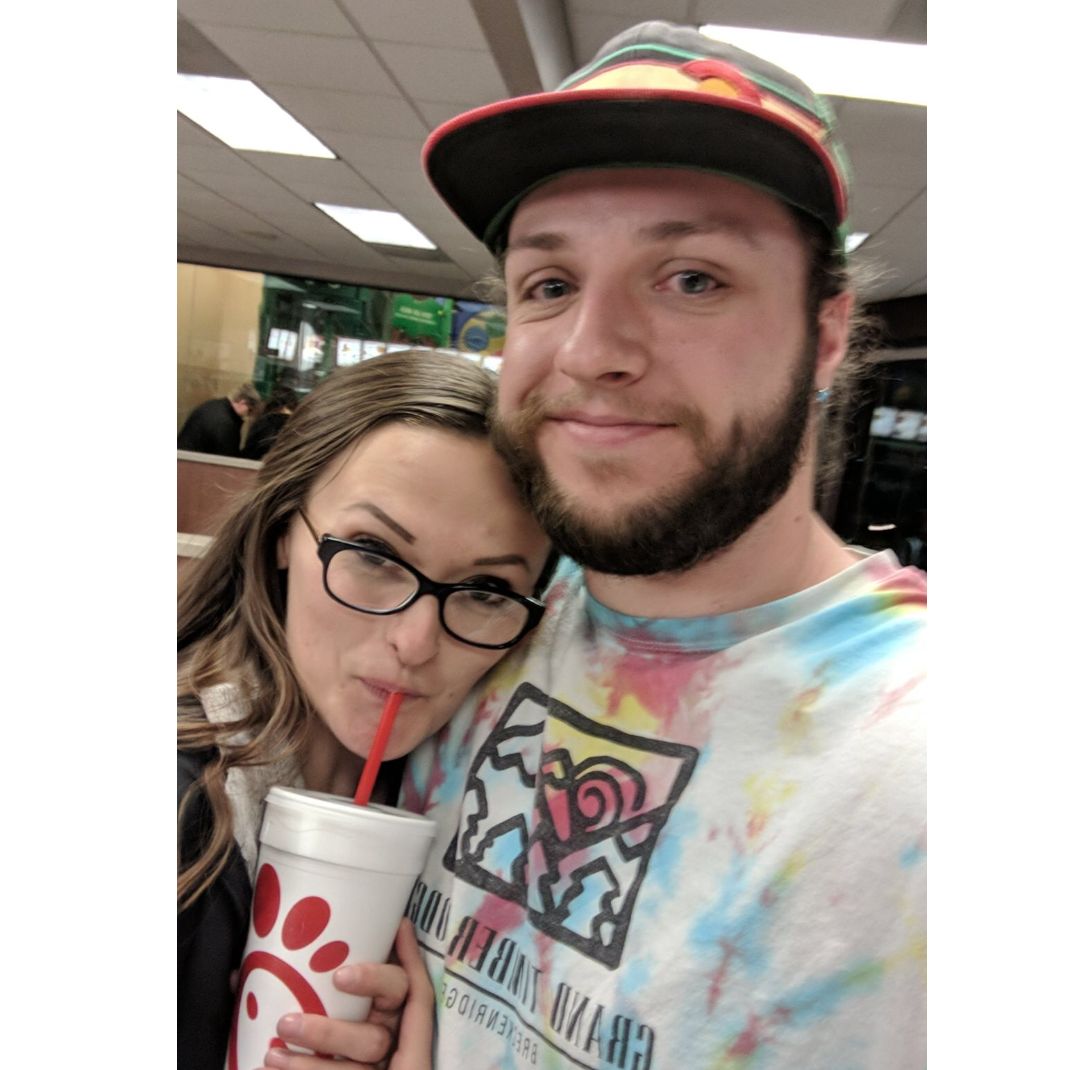 Part two of our first "official date"... Chic Fil A!