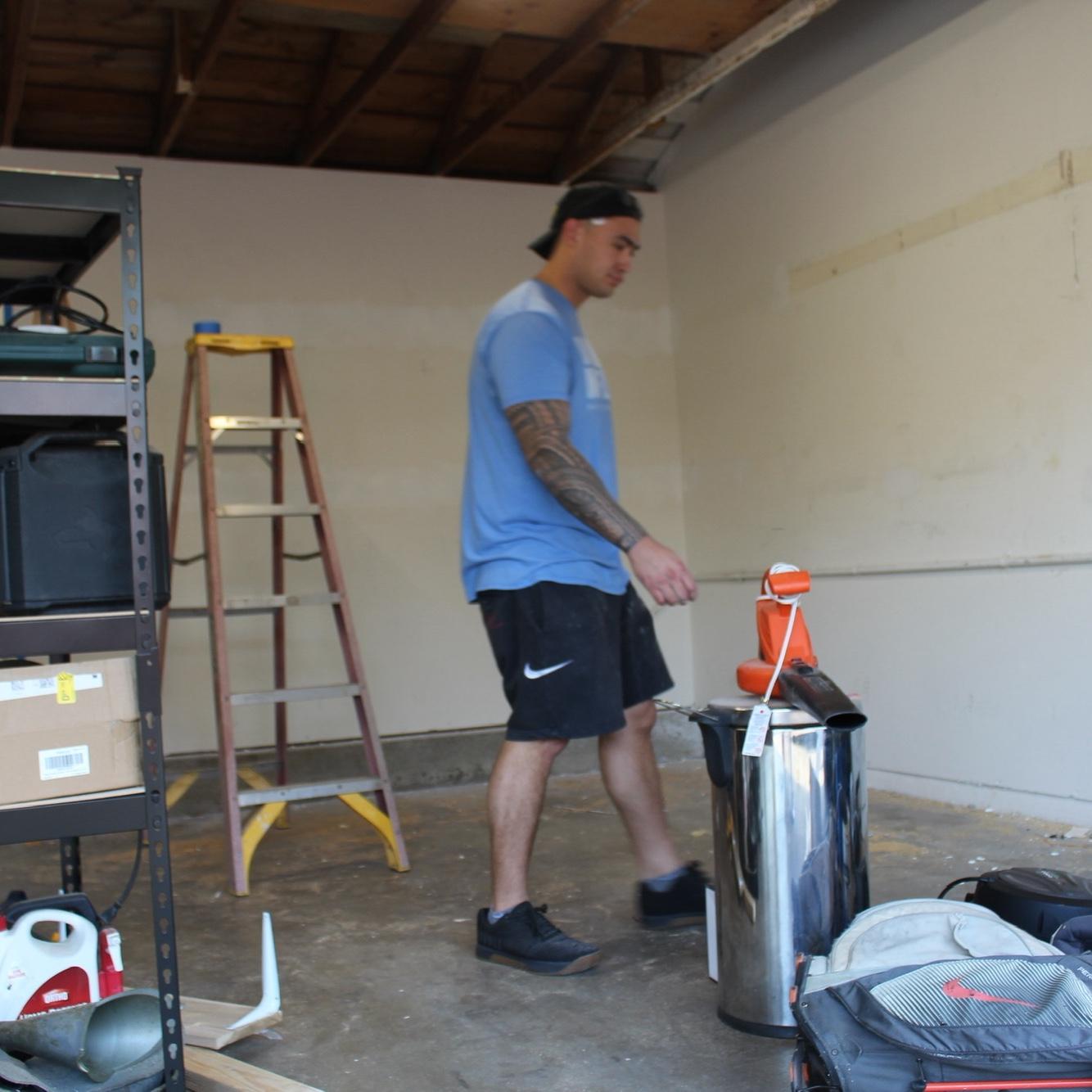 Michael fixing our garage